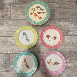 Vintage Rosanna Polka Dot Shoe Design 8 Plate Set